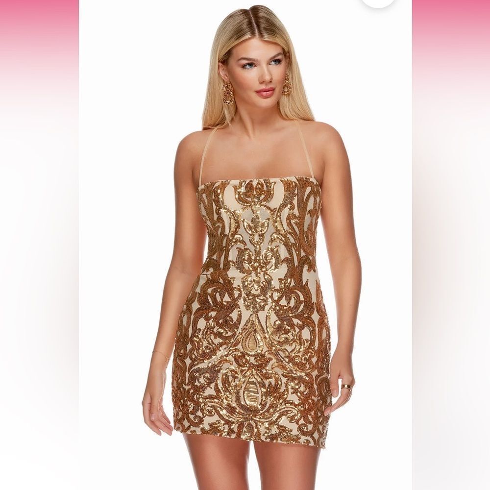 NWT Strappy-Back Short Sequin Homecoming  dress size 4